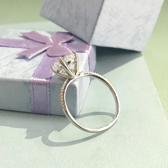 925 Sterling Silver 3 CT  Solitaire Ring - Picture 4 of 9